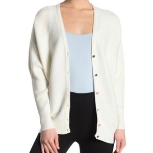 Tahari Dolman Sleeve Ivory White Cardigan